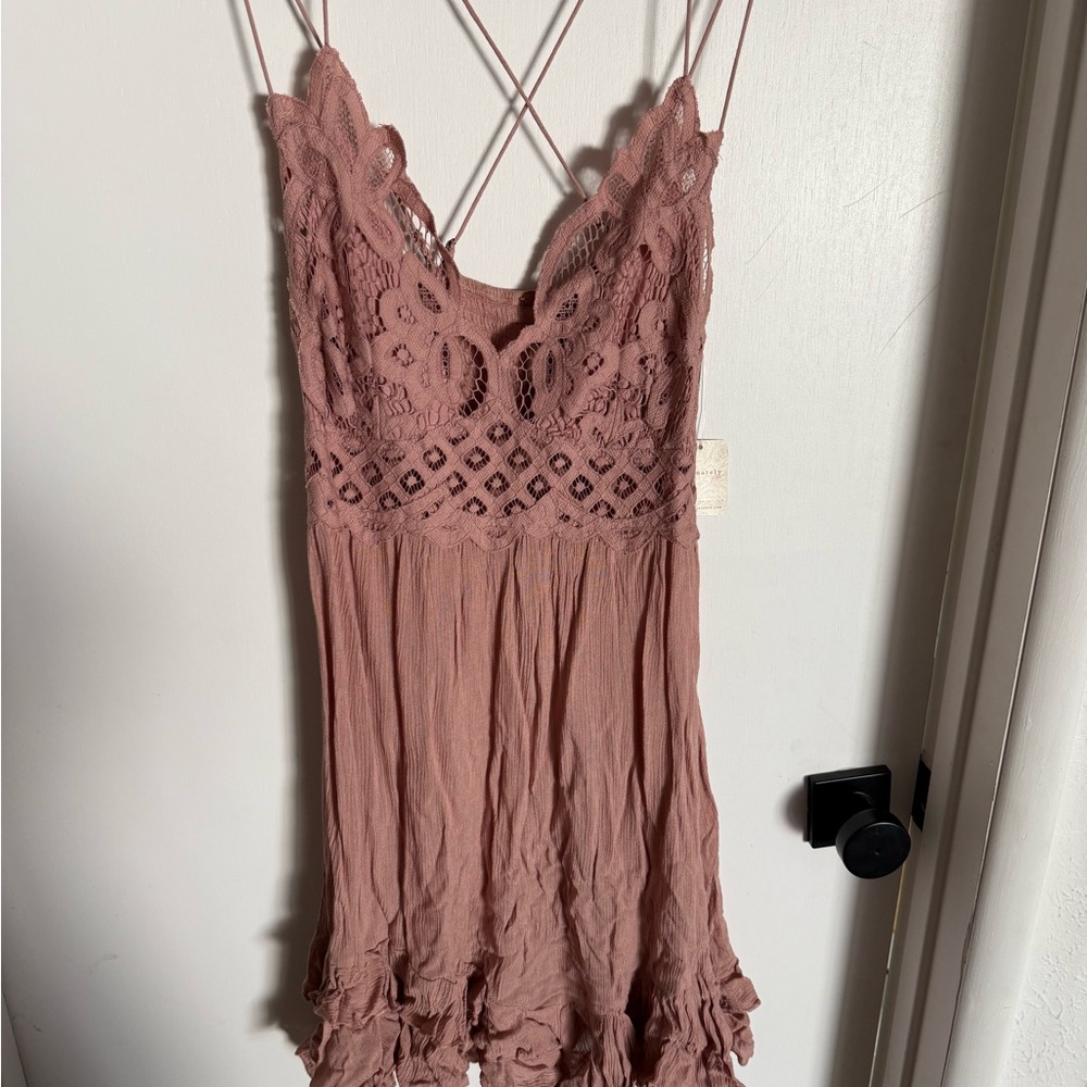 Free People Adella Dress in Dusty Rose